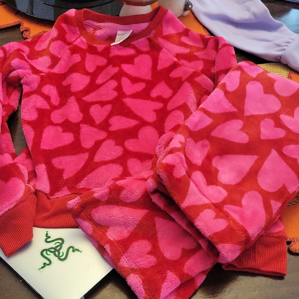 Pink and Red Heart Pajama Set